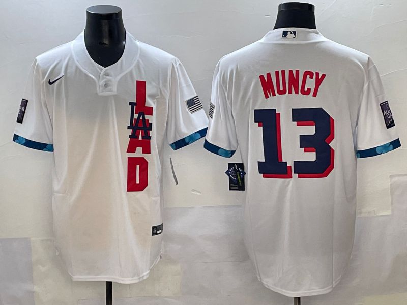 Men 2025 Los Angeles Dodgers #13 Muncy White All star Nike MLB Jersey style 1